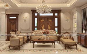 nội thất phòng khách cổ điển hansa