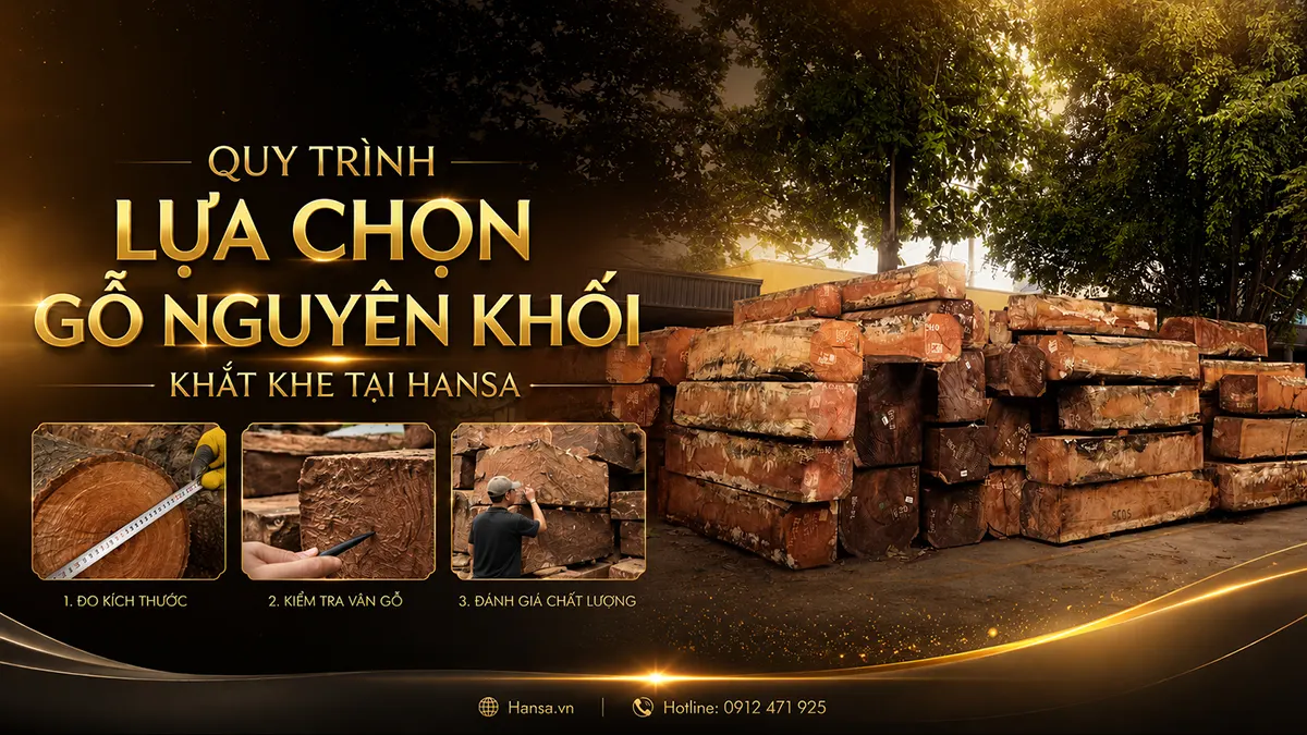 Quy trình lựa chọn gỗ nguyên khối khắt khe tại Hansa