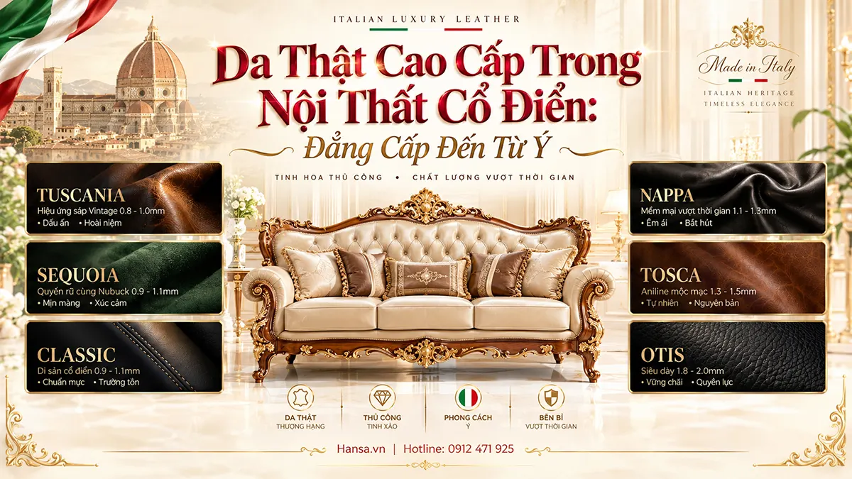 Da Thật Cao Cấp Trong Nội Thất Cổ Điển: Đẳng Cấp Đến Từ Ý